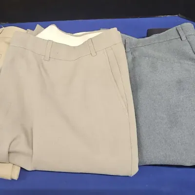 4 Pairs Mens Casual Dress Pants Slacks - Khaki, Olive, Soft Blue, Dark Blue