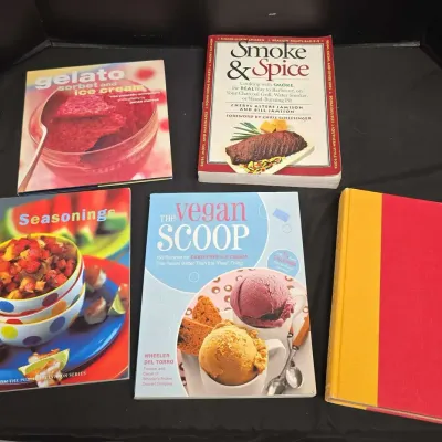 Cookbooks - The Vegan Scoop, Single Girl's Cookbook, Smoke & Spice, Seasoning, Gelato & Ice Cream