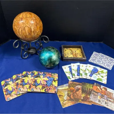 Home Decor - Coasters, Saxophone Music Wall Art, Decorative Orbs, Stand