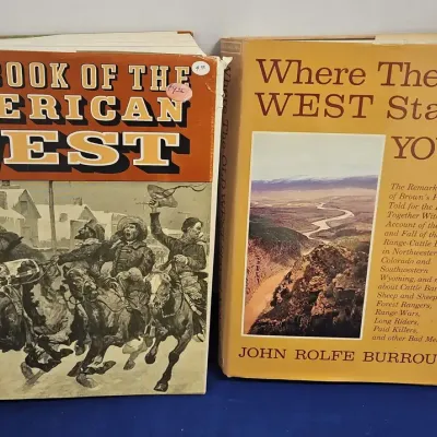 2 Vintage Large Hard Back Books On The Old West 