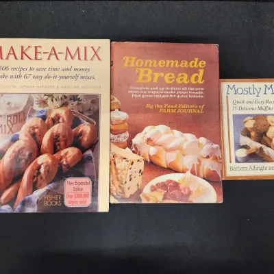 3 Baking Cookbooks - Make-A-Mix DIY Mixes, Homemade Bread, Mostly Muffins