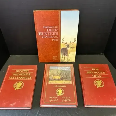 4 Vintage Hunting Books - Outdoor Life Deer Hunter's Yearbook 1988, NAHC Elk & Whitetail