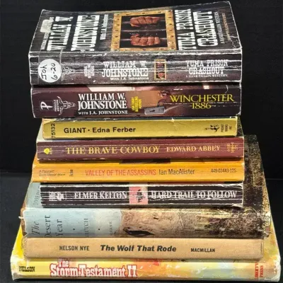 9 Vintage Western & Frontier Fiction Books - William W. Johnstone & Elmer Kelton