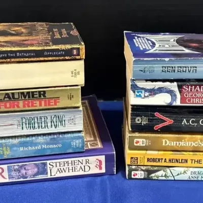 12 Sci-Fi & Fantasy Paperback Books - Heinlein, McCaffrey, Lucas, Laumer, Bova