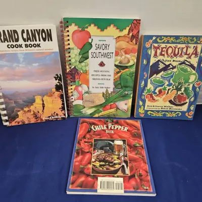4 Vintage Southwest Food & Drink Recipe Books - Grand Canyon Cookbook, Cooking w/ Tequila