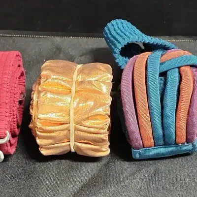 4 Stretch Tension Women's Glam Country Belts - Red, Sparkly Copper, Braided Jewel Tones, Orange