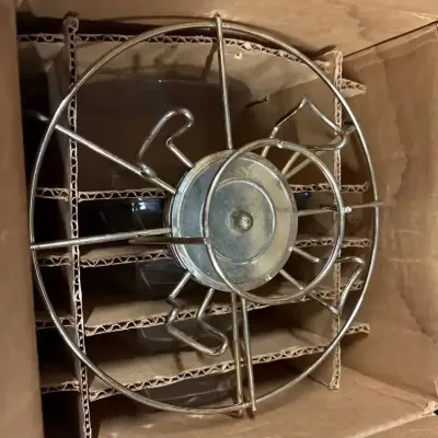 Vintage Clear Hazel Atlas Glass Crystal Lazy Susan - Brass & Glass, Original Box