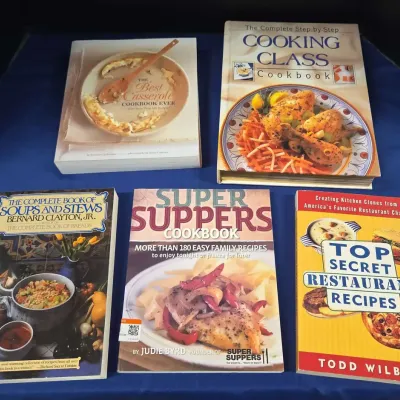 5 Cookbooks - Cooking Class, The Best Casseroles, Top Secret Restaurant Recipes, Super Suppers