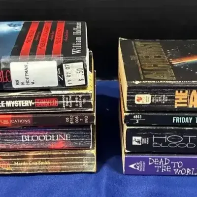 9 Vintage Sci-Fi Mystery Thriller Books - Charlaine Harris, Smith, Kusche
