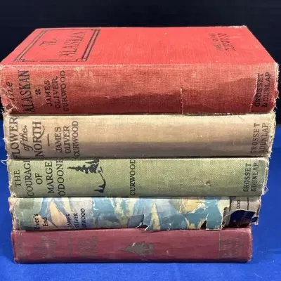 5 Vintage James Oliver Curwood Hardcover Books - 1910s-1920s, Western, The Alaskan, Rivers End