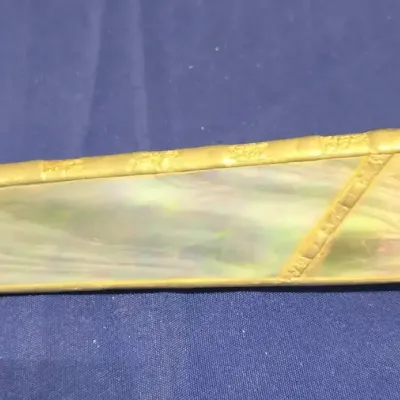 Handcrafted Iridescent Stained Glass & Brass Kaleidoscope - Opalescent Textured Art Glass Body