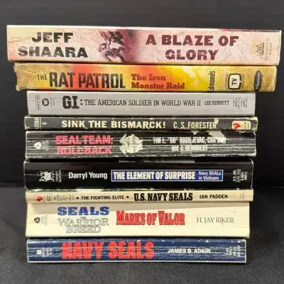 9 Military History & War Fiction Books - Volumes, Jeff Shaara & C.S. Forester