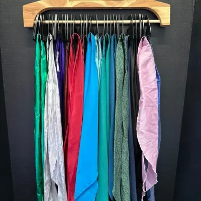 Vintage Western Square Dance Scarf Tie Lot of 15+ Assorted Multi-Color Satin Silky Neck Ties
