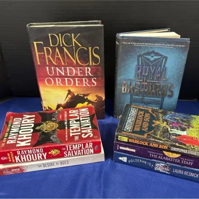 7 Fiction Books - Dick Francis Under Orders Hardcover, Mystery, Fantasy 