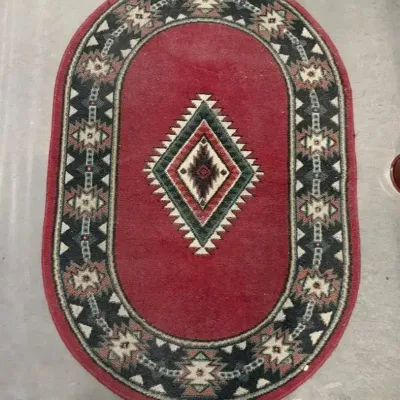 Southwestern Oval Area Rug - 47.5x32", Red, Brown, Tan, Tribal Pattern