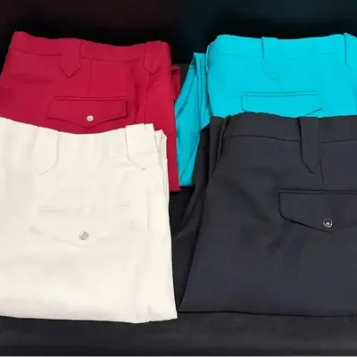4 VTG Men’s Pants - Mesquite Multicolor Pearl Snap Golf Style Polyester Pants, Sizes 44 & 46