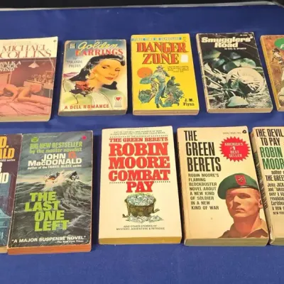 Vintage Military Thriller Novels - Robin Moore, John D. MacDonald, J. M. Flynn, James Conaway