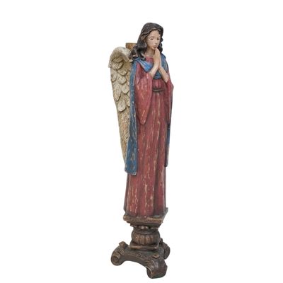 HAND CARVED PAINTED ANGEL CANDLESTICK ITALY