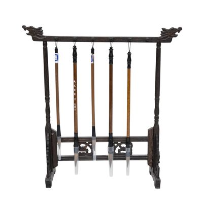 Sale Photo Thumbnail #282: JAPANESE CALLIGRAPHY HANGING BRUSH STAND WITH BRUSHES