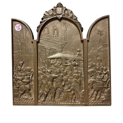 Sale Photo Thumbnail #184: ANTIQUE GOTHIC CONTINENTAL BRONZE PLAQUE