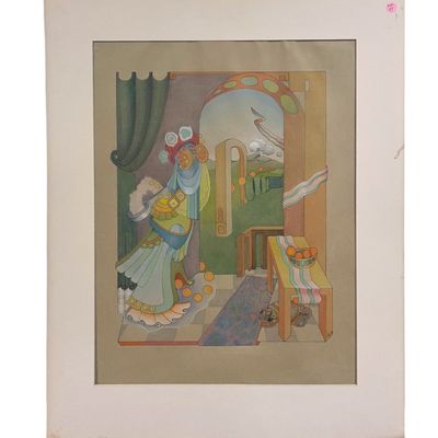 DENNIS LOY (1939-2012) ORIGINAL PEN & WATERCOLOR