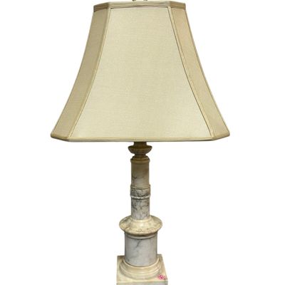 VINTAGE ITALIAN CARVED MARBLE TABLE LAMP