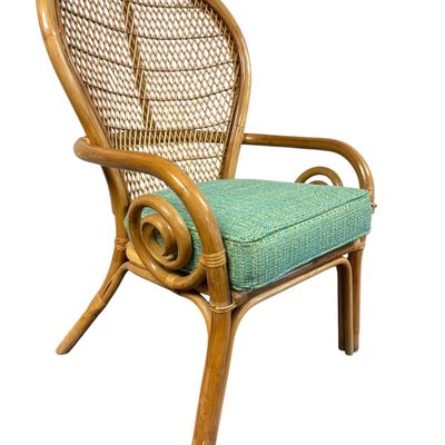 VINTAGE MID CENTURY BAMBOO RATTAN ARM CHAIR
