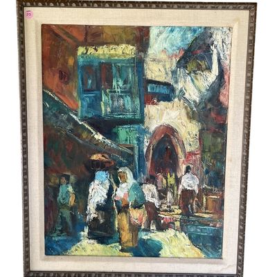 Sale Photo Thumbnail #210: MID CENTURY OLD CITY JERUSALEM OIL ON BOARD