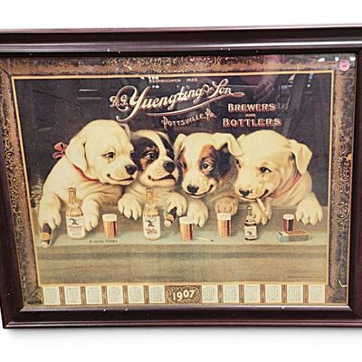 LARGE RETRO YUENGLING & SON PUPPIES 1907 A GOOD STORY
