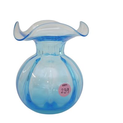 Sale Photo Thumbnail #234: VIETRI HIBISCUS AQUA GLASS FLUTED VASE