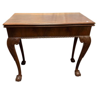 Sale Photo Thumbnail #123: CHIPPENDALE STYLE FLIP TOP GATE LEG GAME TABLE