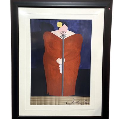 LARGE JONATHAN GREEN FRAMED BESSIE MAE SILK SCARF