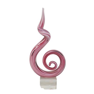 Sale Photo Thumbnail #207: PINK AND WHITE VINTAGE SWIRL MURANO GLASS SCULPTURE