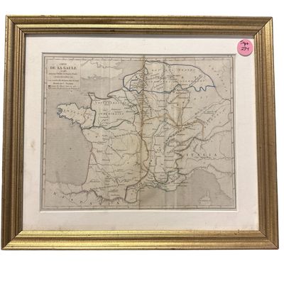 Sale Photo Thumbnail #229: ANTIQUE HAND COLORED MAP DUCARTE DE LA GAULE L DUSSIEUX