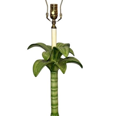 LES OTTOMANS CERAMIC PALM TREE TABLE LAMP