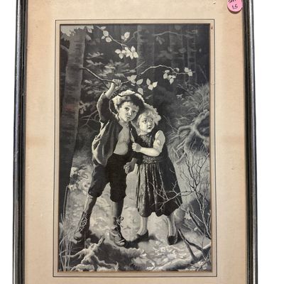 ANTIQUE NEYRET FRERES STEVENRAPH "PERDUS DANS LA FORET"