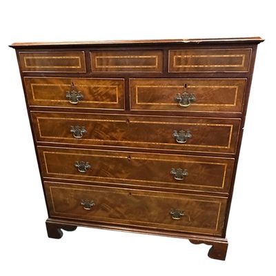 Sale Photo Thumbnail #183: LARGE GEORGIAN CHEST OF DRAWERS
