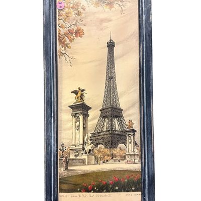 VINTAGE ORTIZ ALFAU (1935-2000) LITHOGRAH EIFFEL TOWER