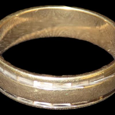 Sale Photo Thumbnail #155: 14K Gold Men's Wedding Band, 5.73 Grams, Stamped Inside Ring