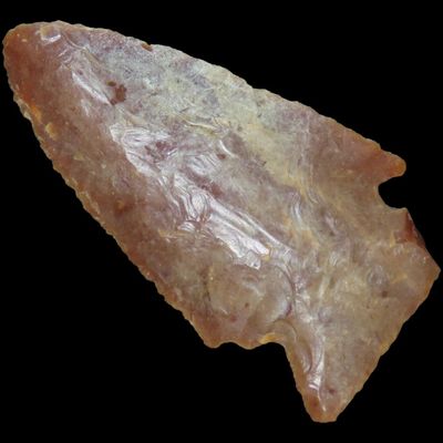 Sale Photo Thumbnail #483: 2" Steeply Beveled Corner Notch, Agate, Colorado / New Mexico Border, Found in the 1950s by J. Weston Smith