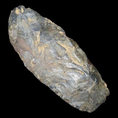 Sale Photo Thumbnail #55: 4 1/4" Paleo Knife, Central Ohio, Nice Material and Size, Ex. Jim Bennett Auction