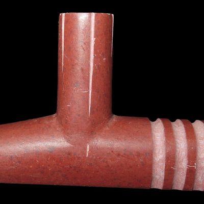 Sale Photo Thumbnail #276: 3" Catlinite Pipe, Carved by Loud Thunder