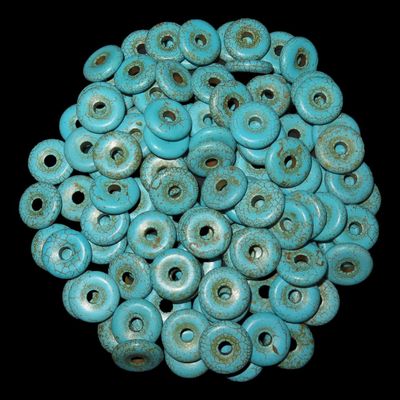 Sale Photo Thumbnail #610: Lot of Pressed Turquoise Beads