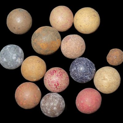 Sale Photo Thumbnail #252: Lot of 15 Historic Civil War Clay Marbles