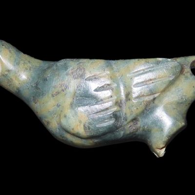 Sale Photo Thumbnail #333: 1 7/8" Pre-Columbian Jade Bird Effigy Pendant, South America