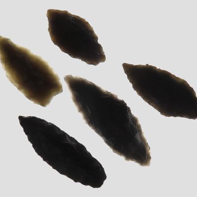 Sale Photo Thumbnail #448: Lot of 5 Cascade Points, Quality Obsidian, Oregon, Ex. Denis Burger