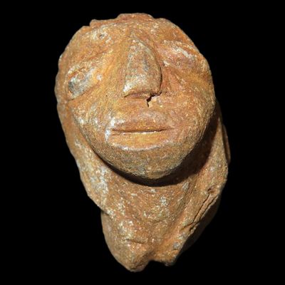 Sale Photo Thumbnail #362: 1 1/2" Pre-Columbian Hardstone Zoomorphic Idol with Natural Non-Tested Emeralds, Peru