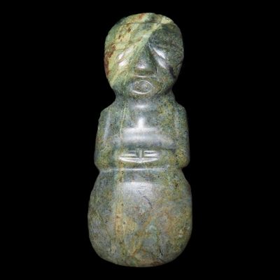 Sale Photo Thumbnail #369: 6" Pre-Columbian Human Axe God Effigy, Jadeite, South America