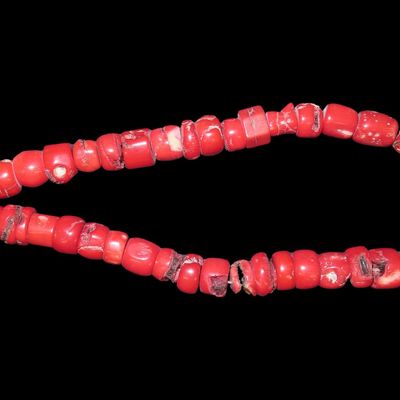 Sale Photo Thumbnail #645: 17" Strand of Rare Red Fossilized Coral, Tibet