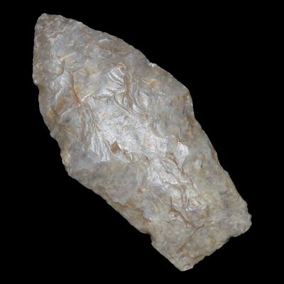 Sale Photo Thumbnail #37: 2" Hell Gap, Washington Co., Nebraska, Outstanding Glossy Chert with Nice Basal Grinding, Ex. Jeff Hipskind